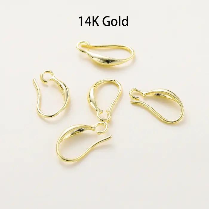 10 pièces/lot 14K 18K or véritable boucle d'oreille pendentif crochet oreille fil crochet pour brico