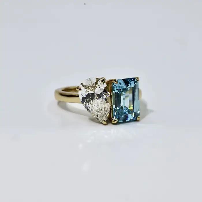 WUIHA 925 argent Sterling aigue-marine émeraude Citrine améthyste diamants à haute teneur en carbone