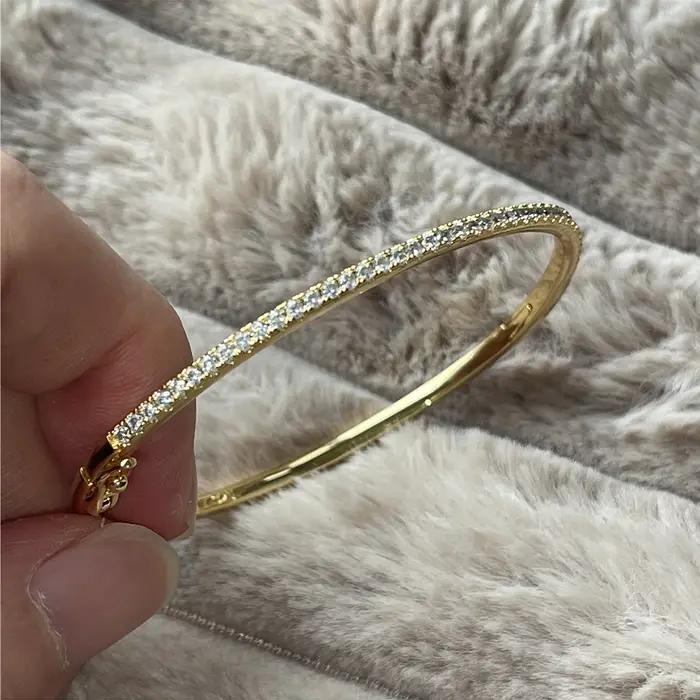 Bracelet en argent Sterling 925 pur avec diamants