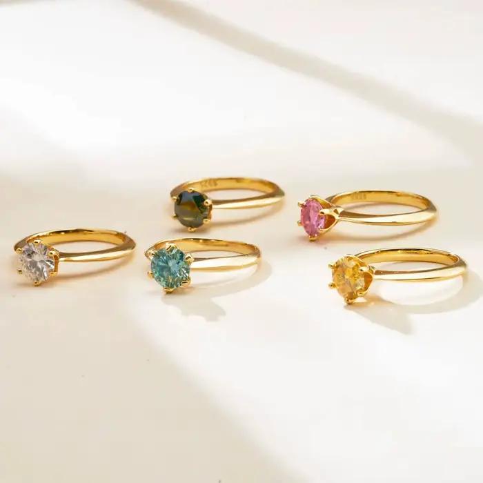 Bague solitaire en Moissanite 1 Carat
