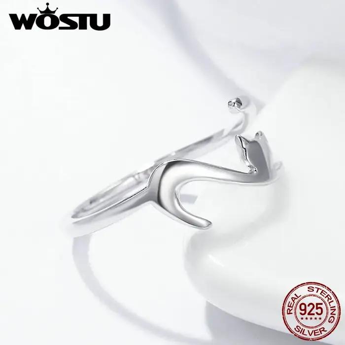WOSTU – bagues en argent Sterling 925 pour chien teckel