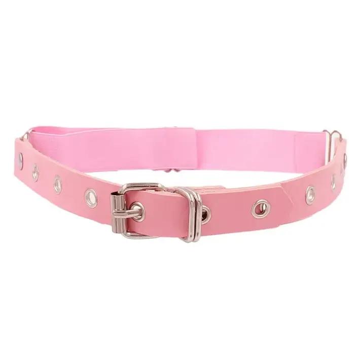 Femmes Sexy élastique en cuir Pu jambe anneau jarretelles Lingerie ceinture Punk coeur Rivet cuisse anneau Goth Harajuku harnais bas jarretière