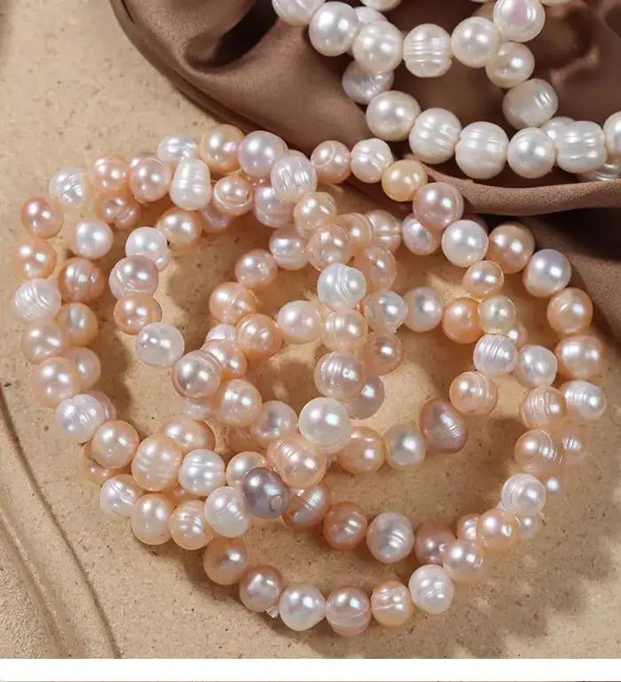 Bracelets élégants en perles naturelles d'eau douce pour femmes