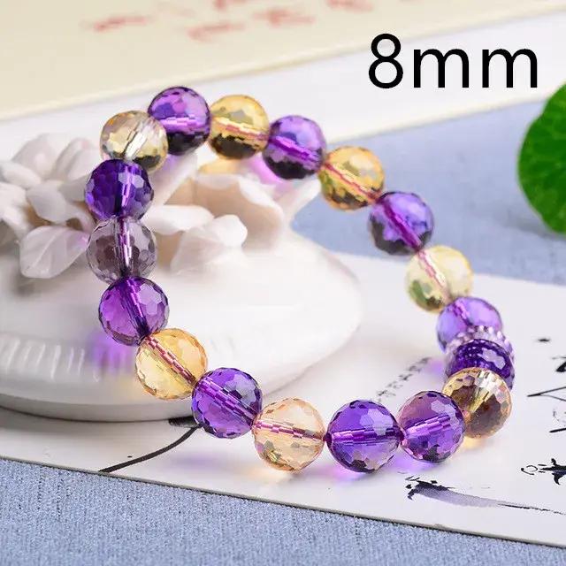 Alanding Yst-Bracelet de perles rondes à facettes pour hommes et femmes