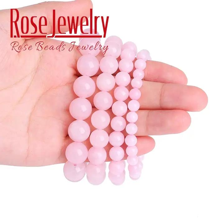 Bracelet en pierre naturelle Rose Quartz cristal perles