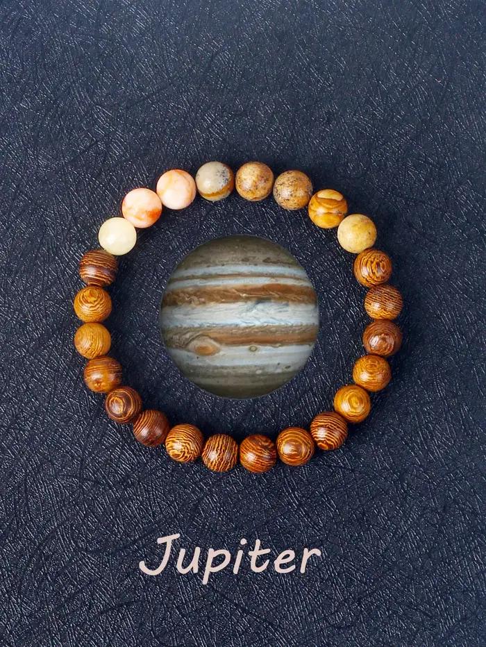 Bracelet système solaire galaxie cosmique pour femmes et hommes, perles en pierre naturelle, neuf pl