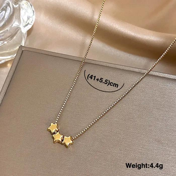 Collier à perles étoiles tricolores mignonnes pour femmes
