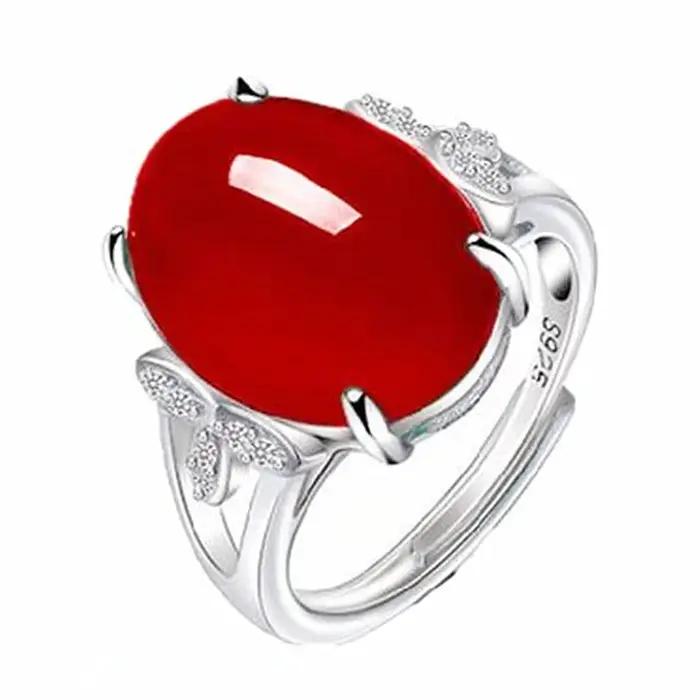 Bague en argent 925 incrustée d'agate naturelle et de calcédoine, bijou élégant et tendance pour homme, femme, couple, cadeau de mariage, best-seller