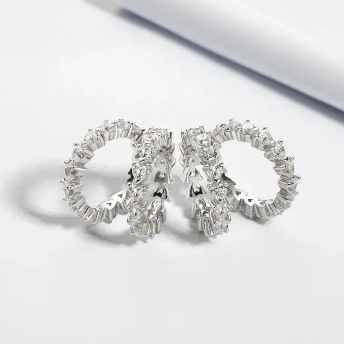 Bague de fiançailles en argent regardé 925 pour femme
