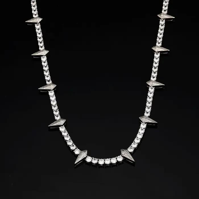 ESKEEM HipHop bijoux glacé Tennis tour de cou plaqué or blanc Micro pavé diamant 5mm panthère noire