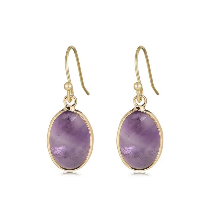 Boucles d'oreilles en pierres précieuses améthyste pour femmes