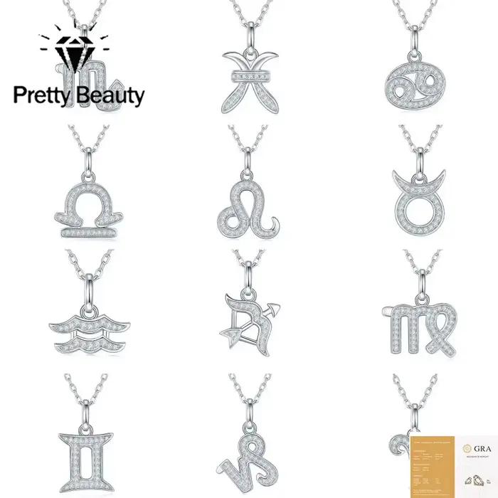 Collier en argent 925 Pretty Beauty avec 12 signes du zodiaque