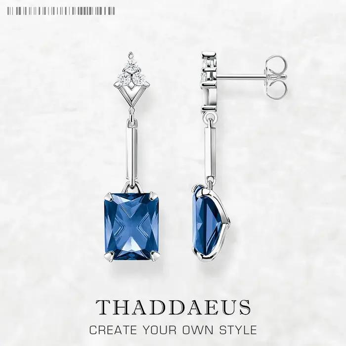 Boucles d'oreilles pendantes en pierres bleues saphir, bijoux fins pour femmes, tout nouveau, argent