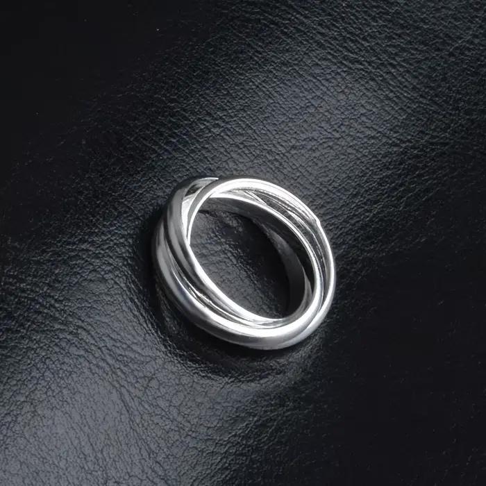 Bagues de couple en acier au titane plaqué argent 925 avec zirconium blanc pour femmes occasions spéciales engagement mariage anniversaire
