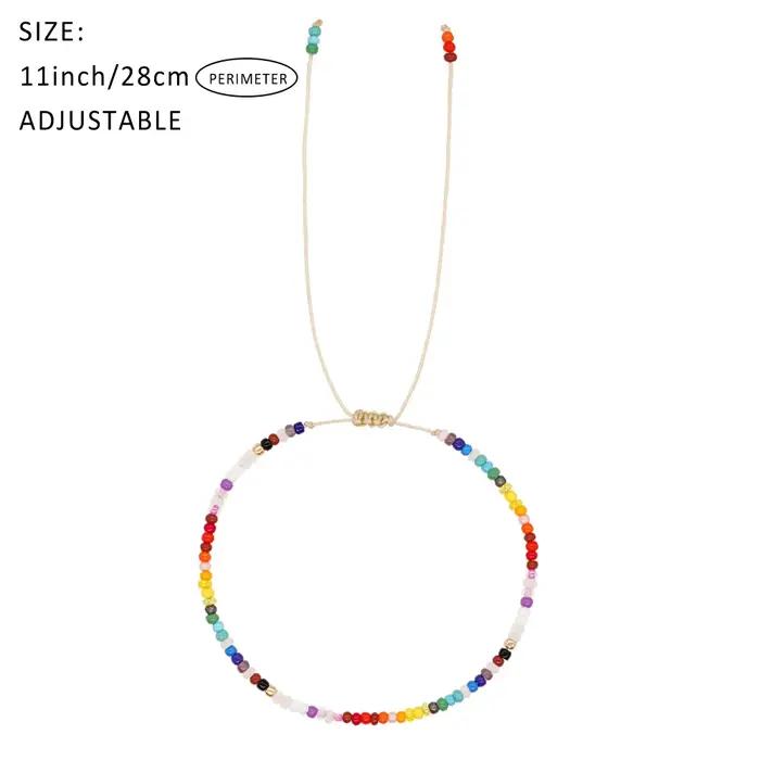 Bracelet de perles de verre arc-en-ciel style Boho fait à la main pour femmes et hommes occasions spéciales fantaisie chic harmonie de la terre