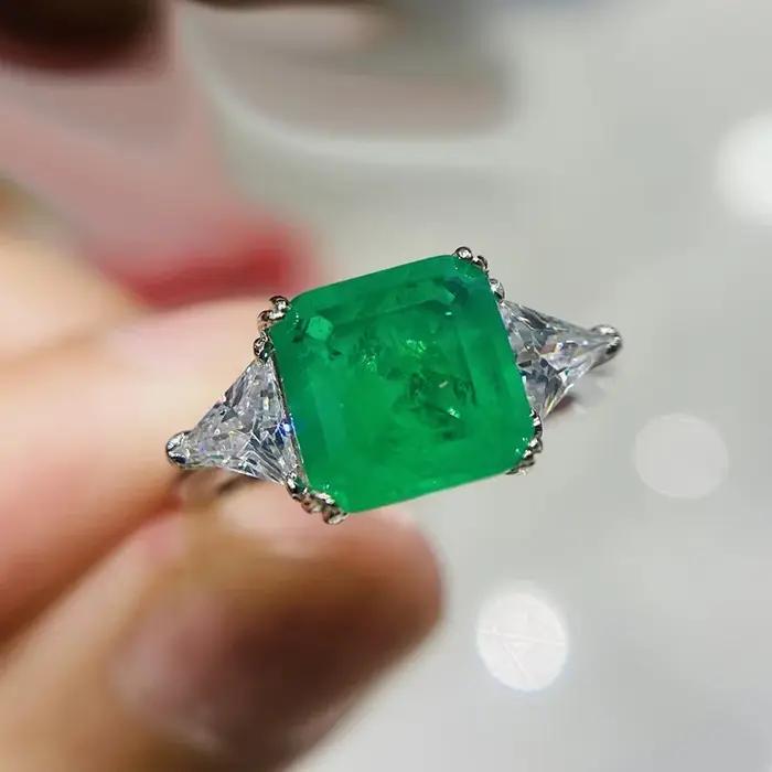 Bagues en argent Sterling 925 pour femmes, pierres précieuses Paraiba, émeraude Tourmaline, fête de