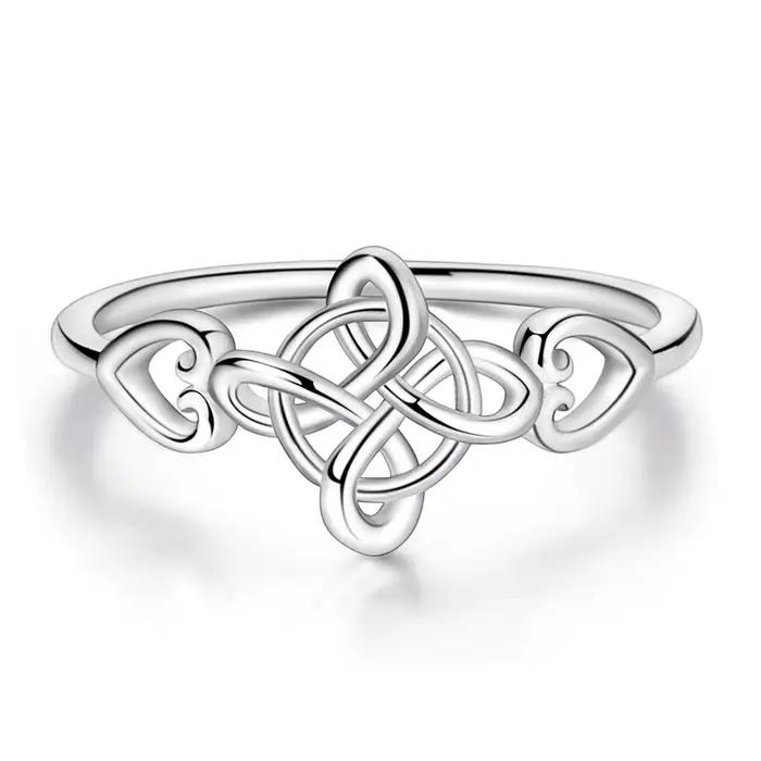 Bague en argent sterling 925 sertie de nœud celtique pour femmes et filles occasions spéciales traditionnellement unique