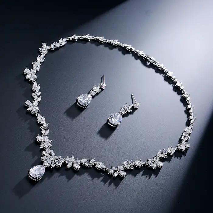 ZAKOL marque de luxe AAA Zircon boucles d'oreilles collier ensemble de bijoux magnifique cristal dubaï