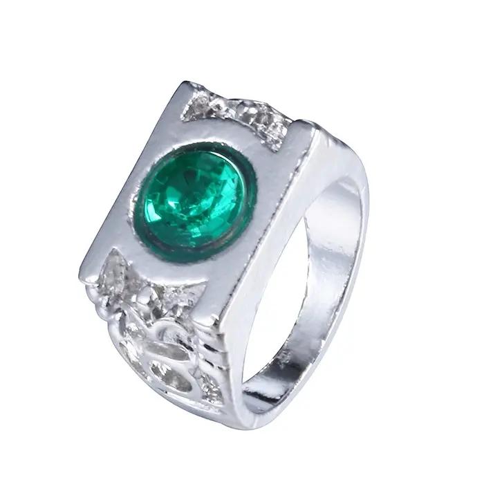 Bague lanterne verte à breloque, bijoux à la mode pour hommes et femmes