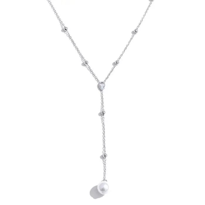Yhpup – collier en acier inoxydable avec perles simulées en zircone, chaîne en Y, style coréen chic, accessoires de bijoux délicats pour l'été