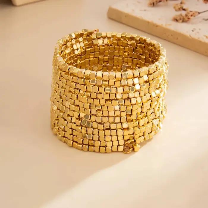 KunJoe – Bracelet large multicouche Vintage pour femmes, Punk CCB, chaîne de perles en acrylique, accessoires de bijoux à la mode, 2026