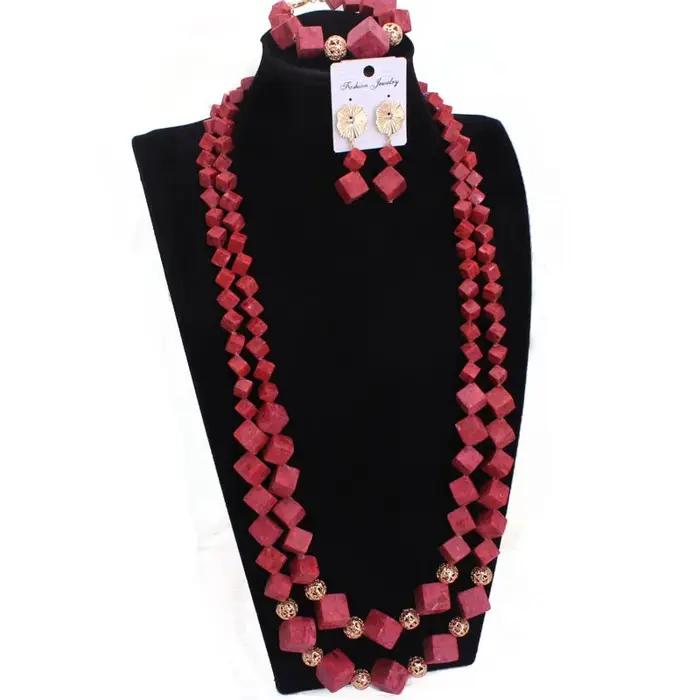 Dudo bijoux grandes perles de corail ensemble