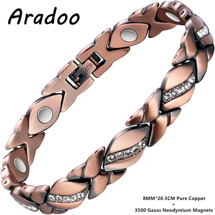 Bracelet en cuivre pur en forme de cœur pour femmes élégant tracker de fitness et sommeil pour occasions spéciales et quotidien