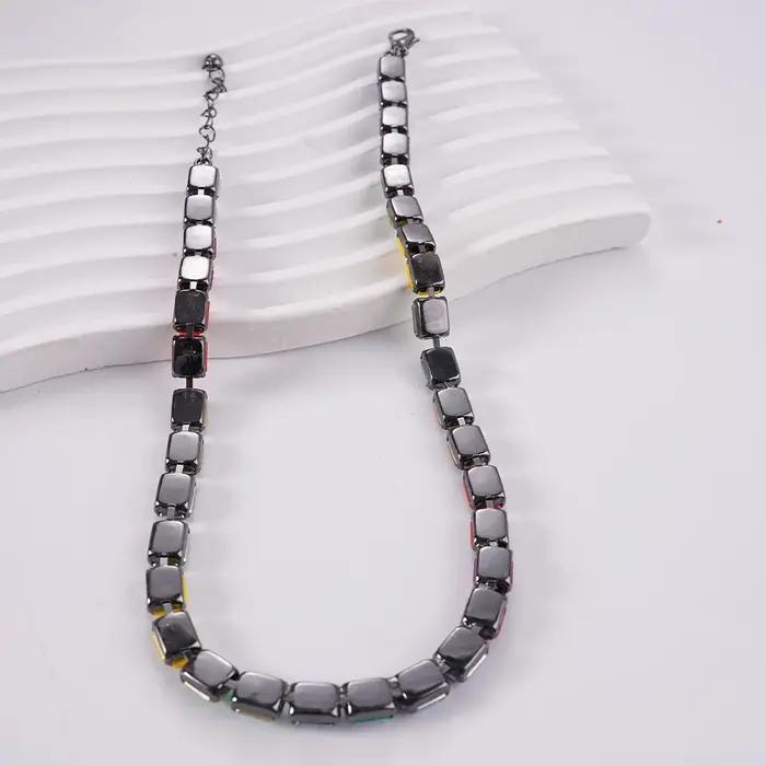Collier de mariée coloré scintillant pour femmes