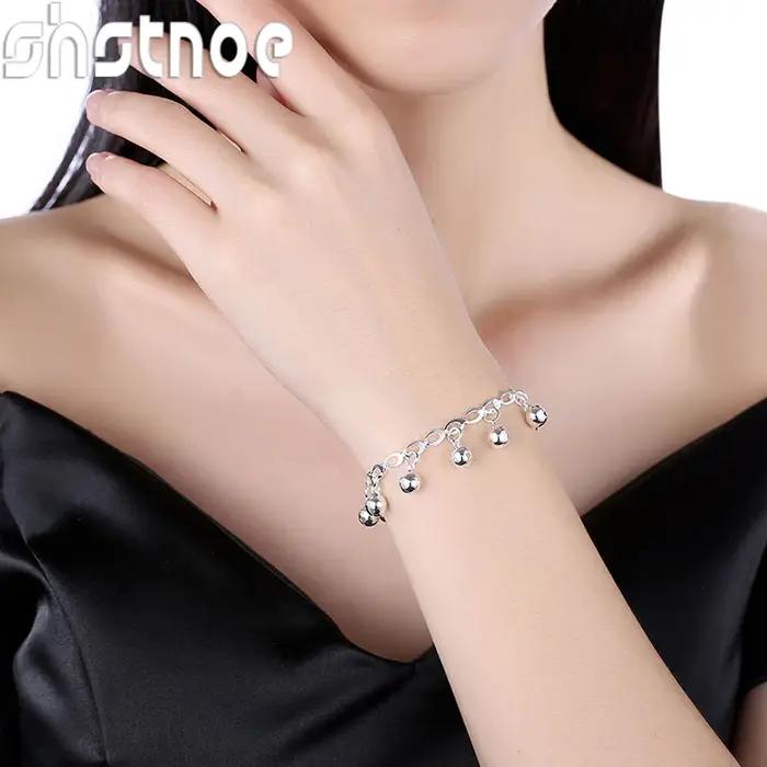 Bracelet cloche élégant et charmant en argent Sterling 925