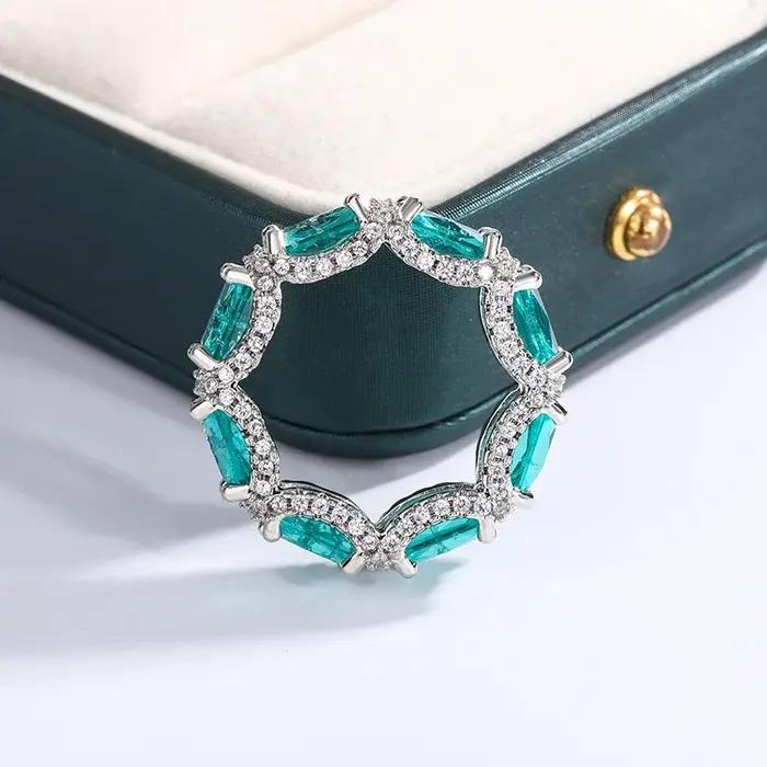 Bague de Cocktail en Argent Sterling 925 avec Pierres de Zirconium pour Femmes Occasions Spéciales