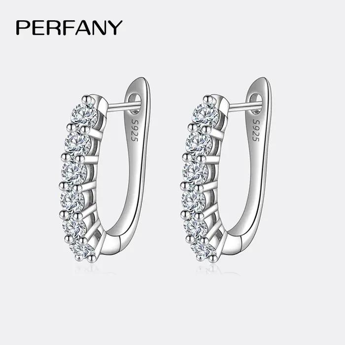 PERFANY-Boucles d'Oreilles en Moissanite S925 pour Femme, Bijoux en Argent Pur GRA, Ignore les Diama