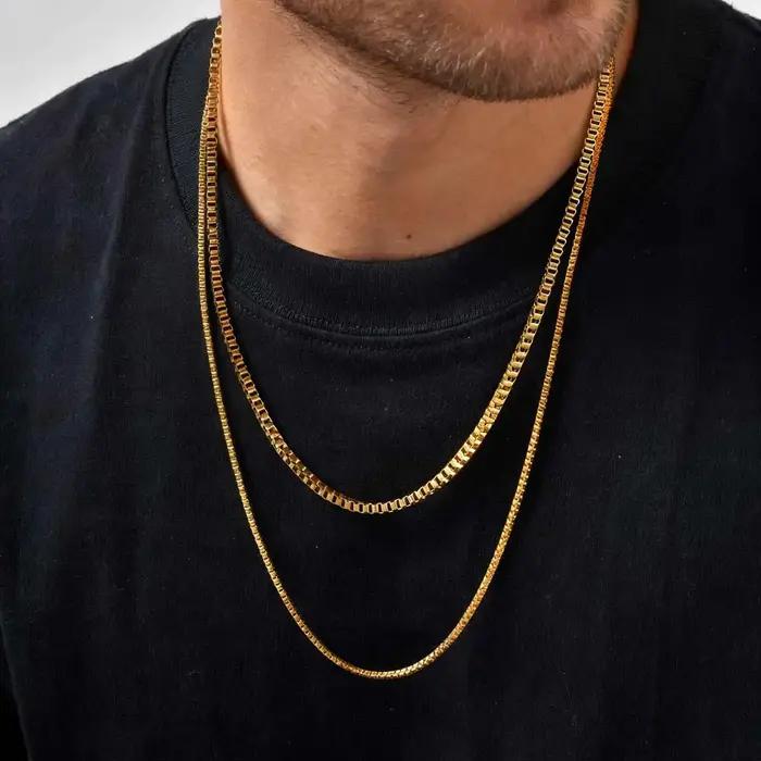 Collier à chaîne fine 1/2/3 mm pour hommes et femmes
