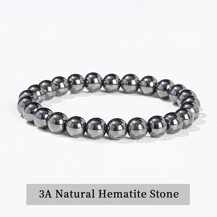 JD 6 8 10mm Bracelet de perles en pierre naturelle obsidienne Fluorite Quartz jaspe perles de guéris
