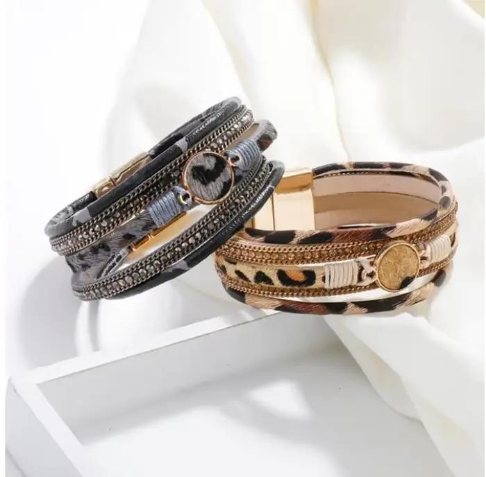 YLWHJJ marque bohème léopard cuir Bracelets pour femme 2020 mode