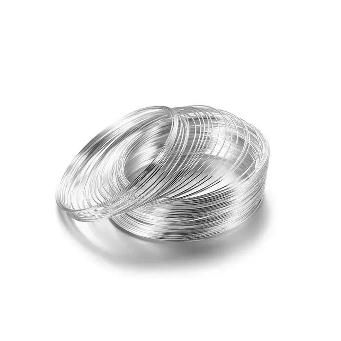 20 boucles mémoire fil d'acier Dia 60mm bracelet boucle collier cerceau pour la fabrication de bijoux accessoires de bricolage longueur d'étirement 3.7m