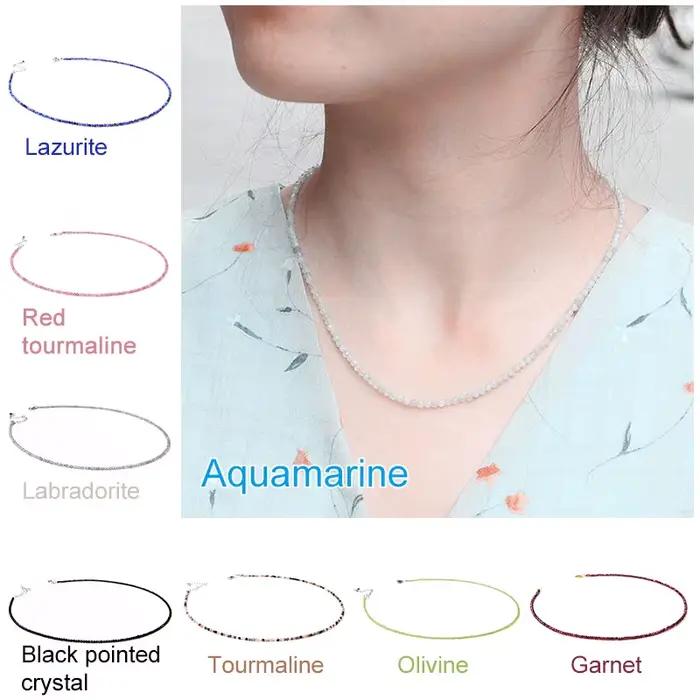Collier perlé en pierre naturelle