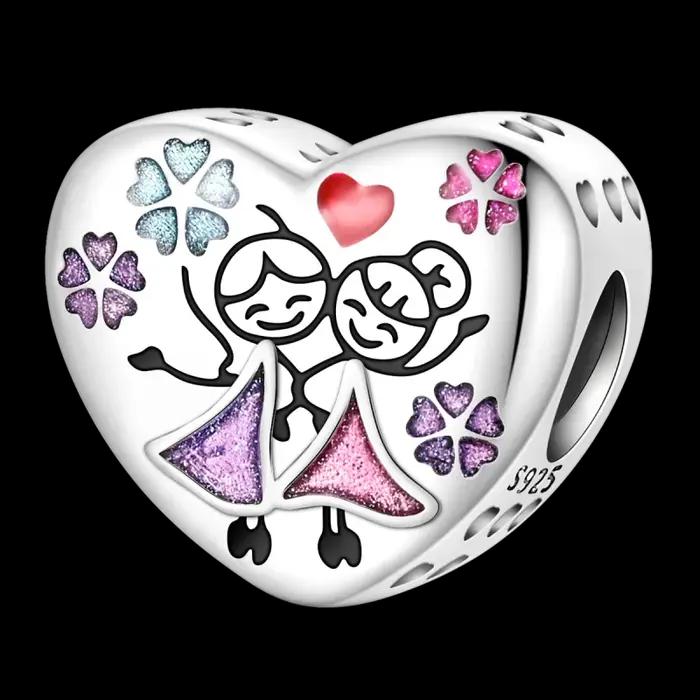 Breloques en argent sterling 925 pour meilleures amies