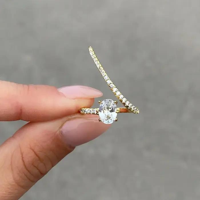 Huitan – bague de luxe en forme géométrique pour femmes