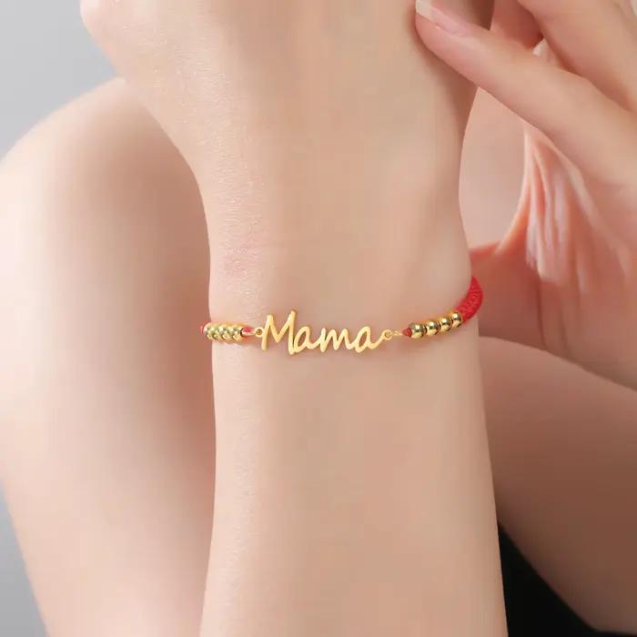 Bracelets pour femmes en corde cirée et perles