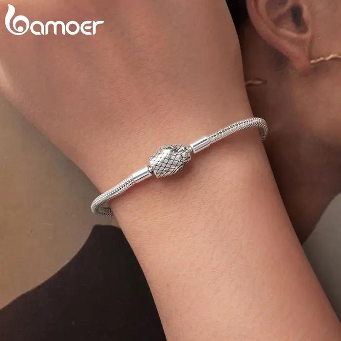 Bamoer 925 en argent Sterling classique chaîne de base serpent os