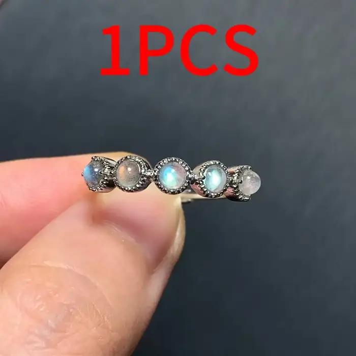Bague en pierre de lune Labradorite naturelle MM