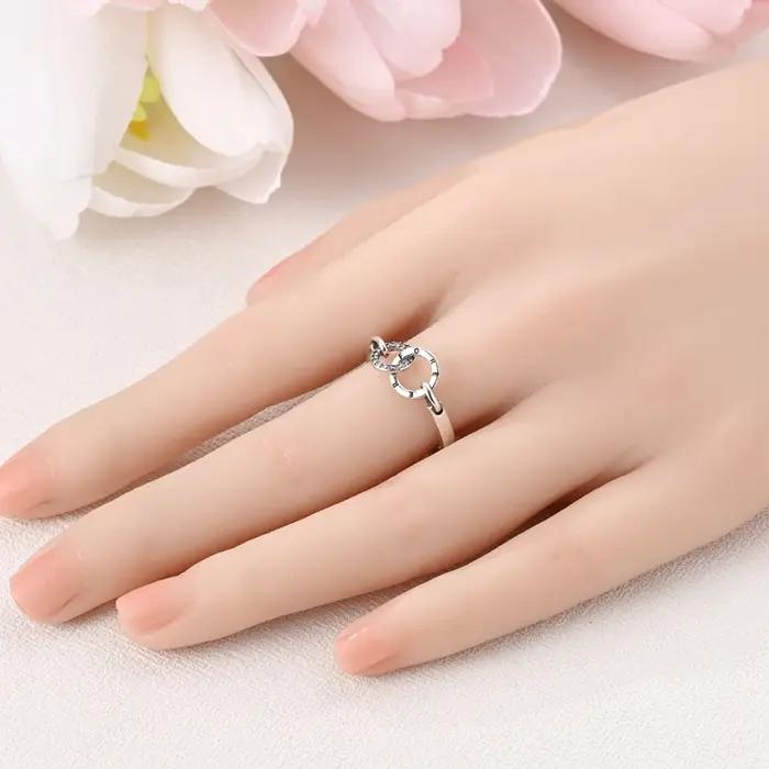 Bague circulaire mobile scintillante en argent Sterling 925