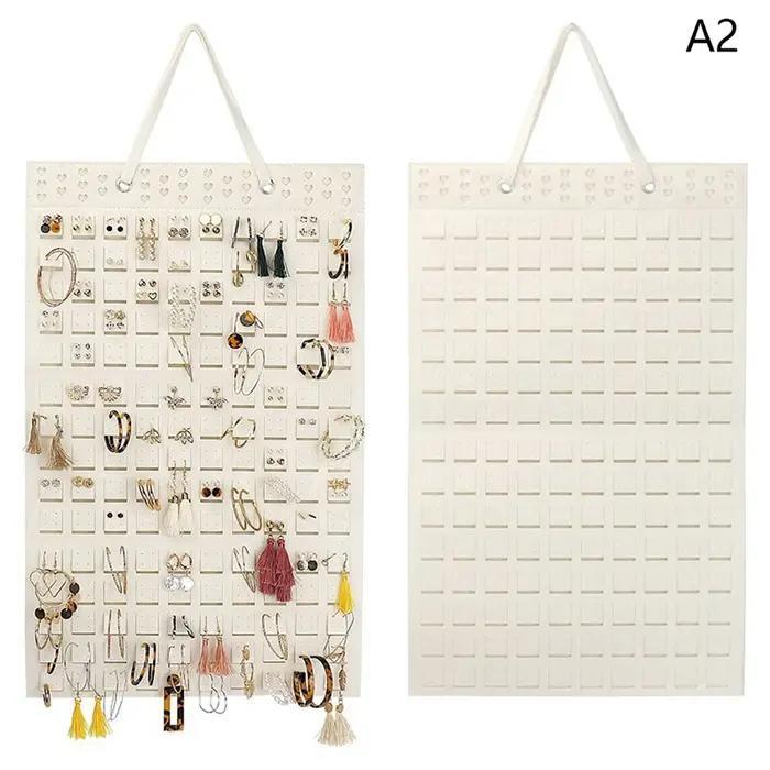 Support de Rangement Mural en Bois pour Bijoux, Présentoir pour Colliers et Boucles d'Oreilles