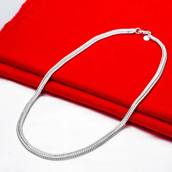 Collier chaîne serpent en argent sterling 925 pour femmes et hommes, bijou de créateur, cadeaux d'anniversaire et de fiançailles, style hiphop rock, chaîne figaro 50cm