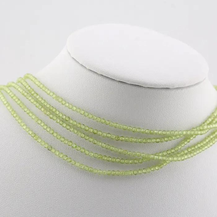 Perles rondes à facettes en péridot naturel 2mm 3mm pour bracelet et collier artisanal femme occassions spéciales