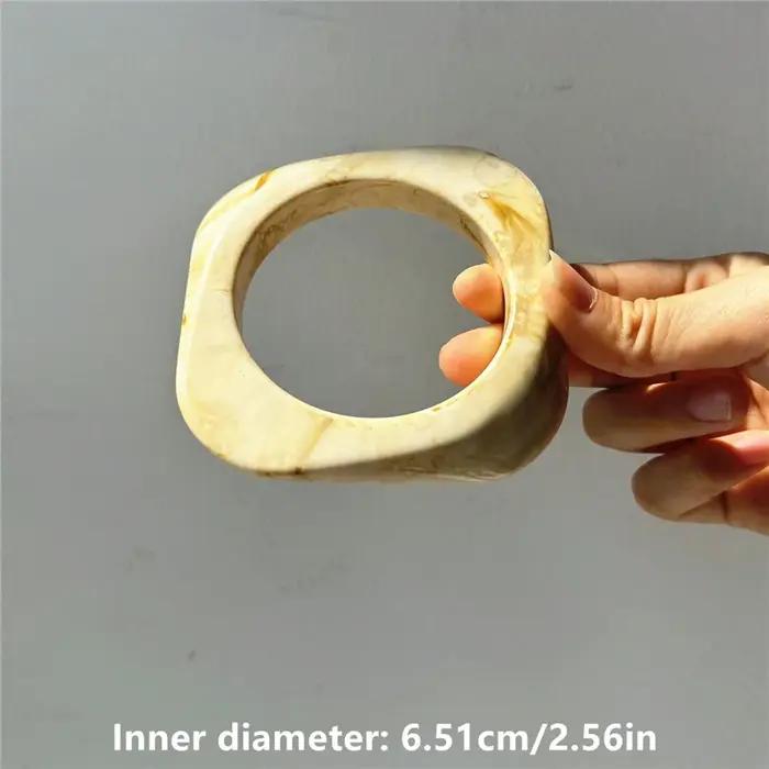 HUANZHI – Bracelet large géométrique asymétrique épais, Beige, rose, bijoux à la mode, manchette pou