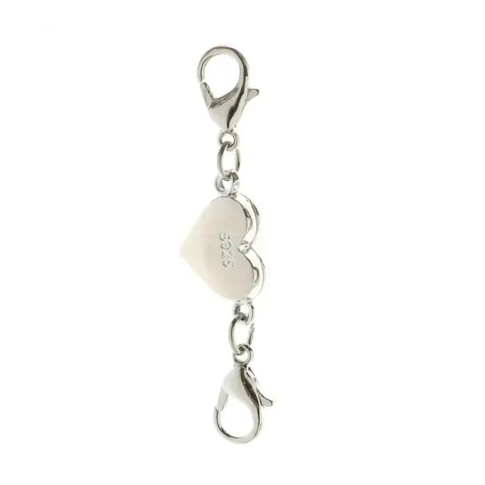 1 pièce Fermoir magnétique cœur pour bijoux, fermoir de collier magnétique, prolongateur de collier à double chaîne, fermoir mousqueton