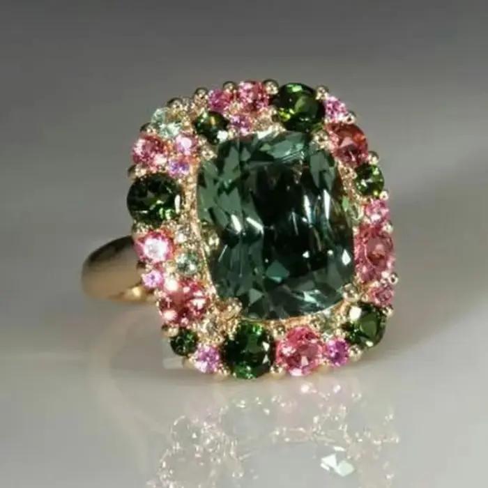 Bagues de jardin secrètes en forme de cristal pour femmes, bijoux de luxe exquis, Ultra-gleaming, ve
