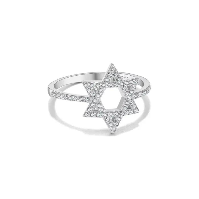 ANDYWEN – bague étoile de David en argent Sterling 925, pavé de Zircon éblouissant, bijoux fins et é