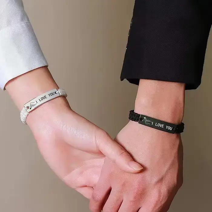 Bracelet de Couple en acier inoxydable